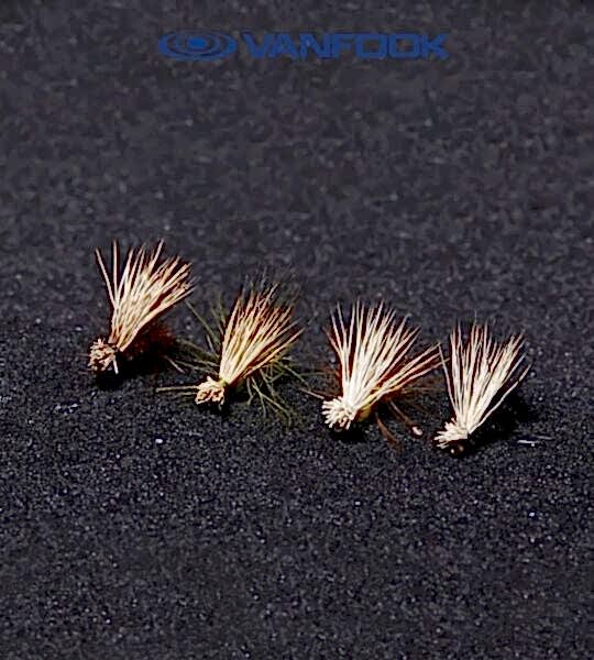 VANFOOK EC-1601 ELK HAIR CADDIS FLY 3P #16