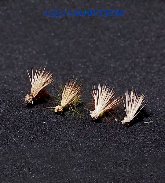 VANFOOK EC-1801 ELK HAIR CADDIS FLY 3P #18