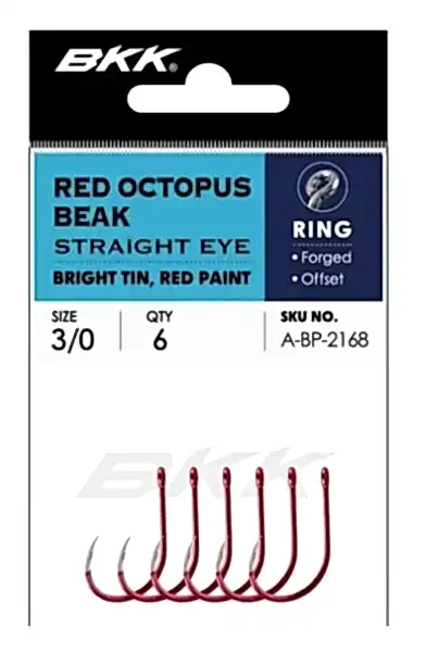 BKK Red Octopus Beak Straight Eye Olta İğnesi