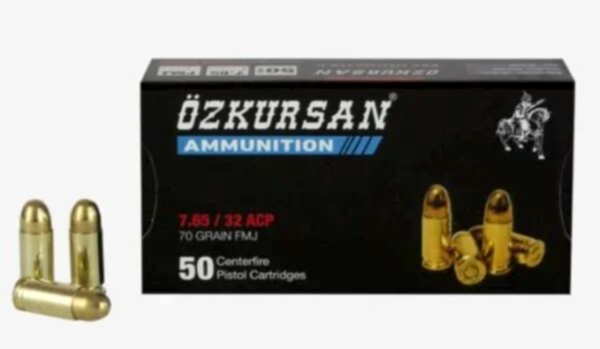 7.65X17MM BROWNING ÖZKURSAN TABANCA FİŞEĞİ FMJ 70GRN