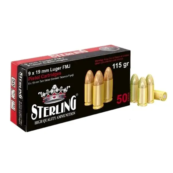 9X19MM LUGER STERLING TABANCA FİŞEĞİ FMJ 115GRN