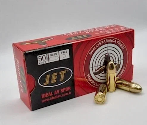 9X19MM PARABELLUM JET FMJ 124GRN TABANCA FİŞEĞİ