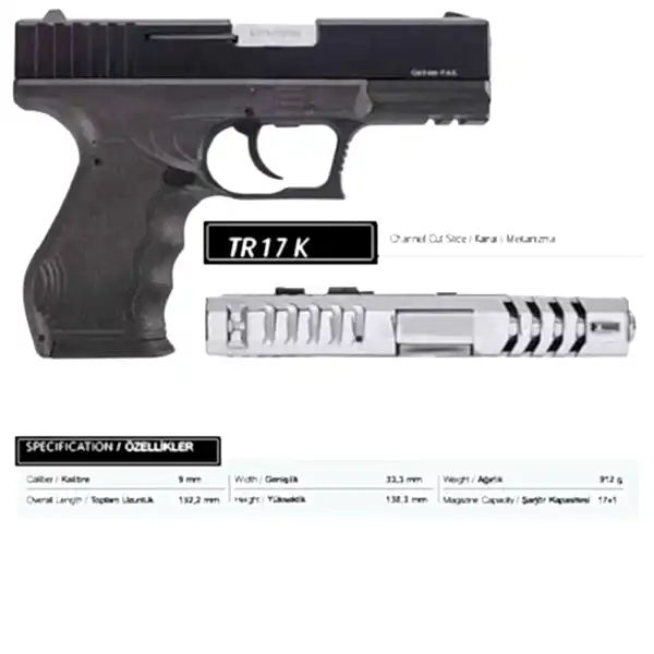 BLOW TR17K SİYAH KURUSIKI SES TABANCASI 9MM