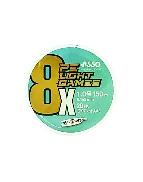 Asso 8X Light Games PE 8 Örgü Spin İp Misina 150mt Fluo Green