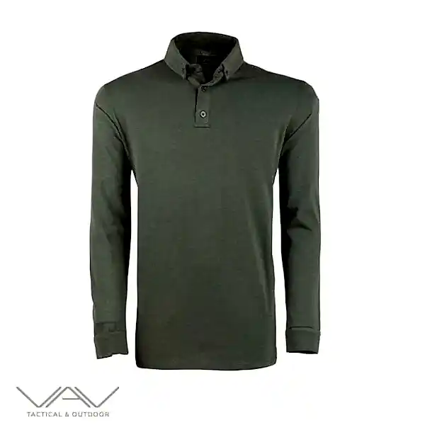 VAV Tlac-04 Polo Yaka Uzun Kol Tişört Haki