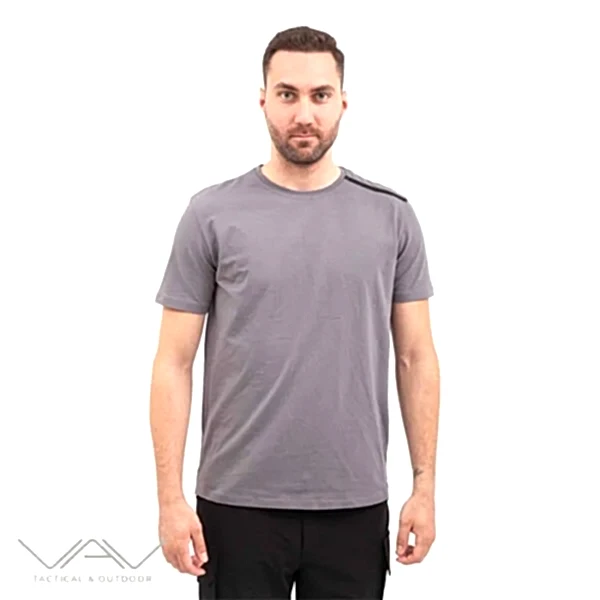 VAV Baseti-03 Yuvarlak Yaka Tişört Füme