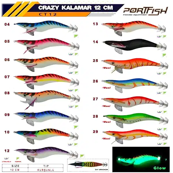Portfish Crazy Kalamar Zokası 3,5 gr  Kurşunlu 12 cm