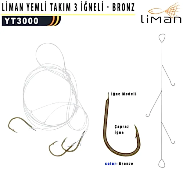 Liman Yemli Takım 3 İğneli - Bronz İğne