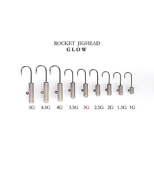 ROCKET JIGHEAD GLOW 4P 3G
