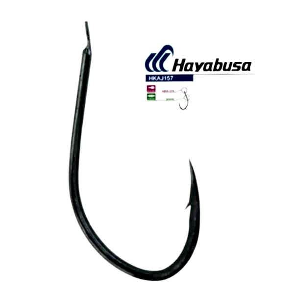 Hayabusa HKAJ 157 Kısa Pala Dövme Olta İğnesi 15'li Paket Black Nikel