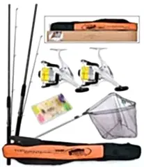 Lineaeffe Top Spınn 2 Rod 2 Reel Rod Cover 1Alu Net Set Of Lures