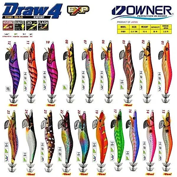 Owner 51881 DRAW SQUID ED-3 10,5 CM Kalamar