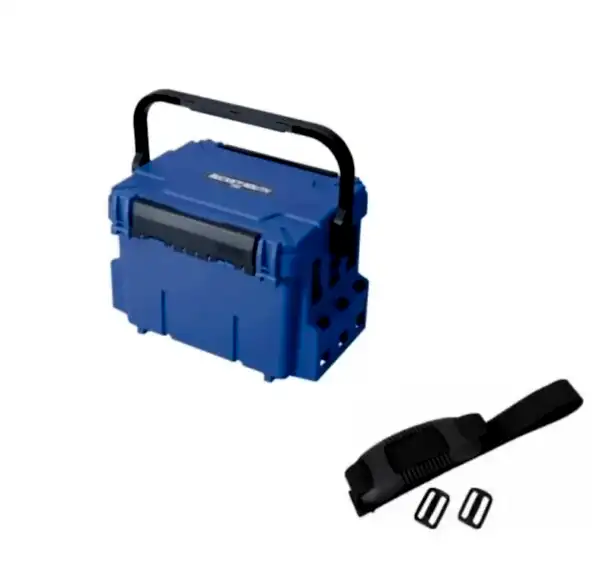 Meiho Bucket Mouth BM-7000 Mavi Takım Kutusu + Hard Belt BM-200 Askı