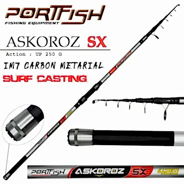 Portfish Askoroz SX Surf Carbon Kamışı UP - 250 gr 420 CM