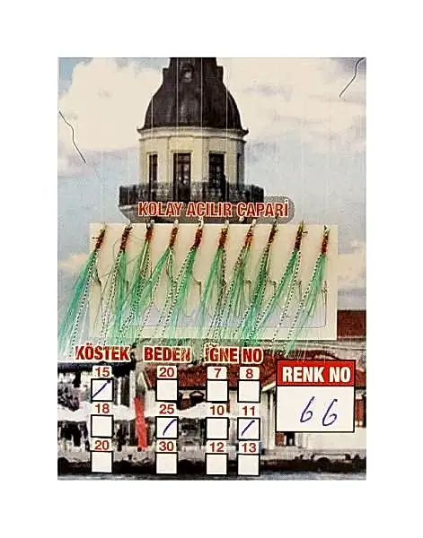 İstavrit Çaparisi UV-GLOW Simli 10 İğneli Kolay Açılan Çapari 0.25mm Beden x 0.15mm Köstek